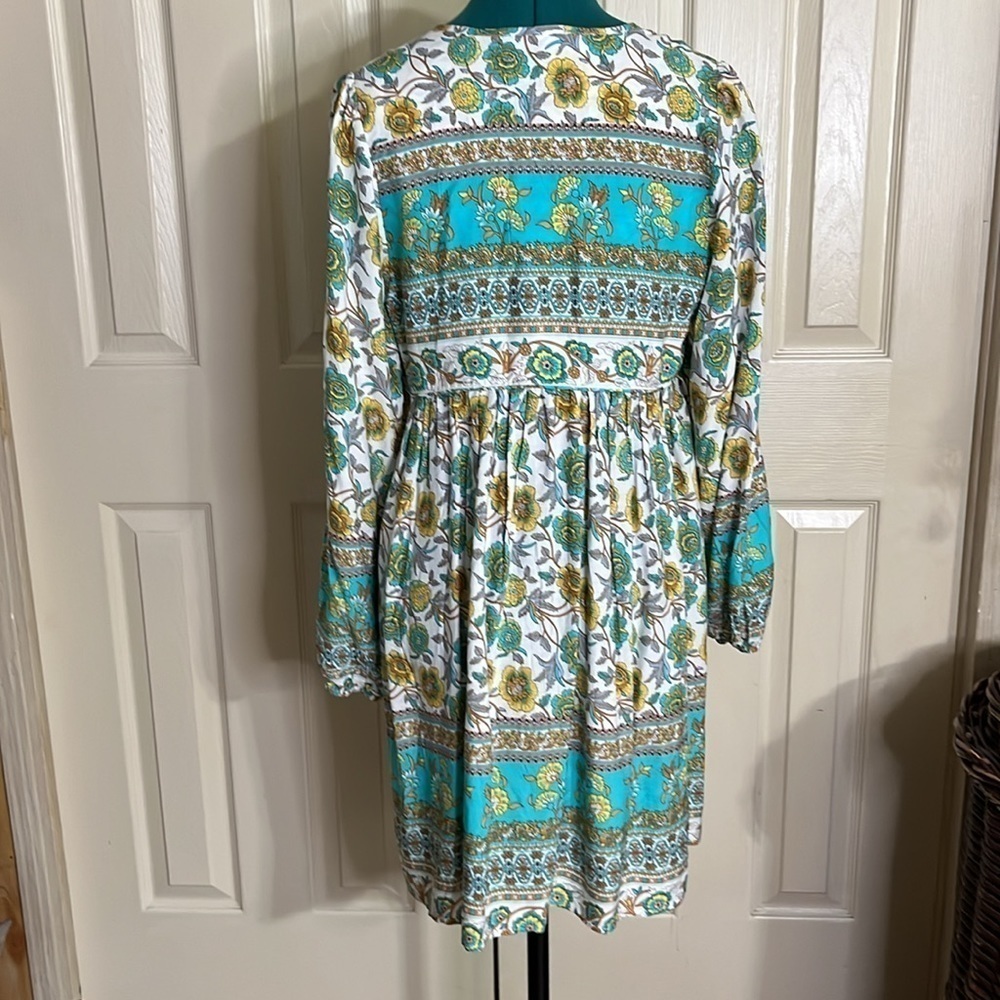 R Vivimos Boho Floral Sleeves Cottagecore Bohemian Dress (130) - Picture 4 of 9
